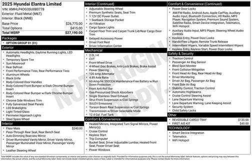 2025 Hyundai ELANTRA Limited