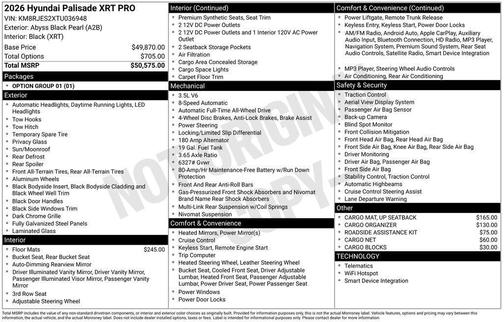 2026 Hyundai PALISADE XRT Pro