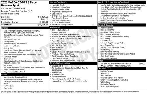 2025 Mazda CX-90 3.3 Turbo Premium Sport