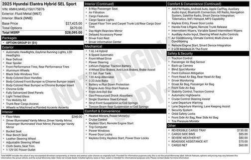 2025 Hyundai ELANTRA HEV SEL Sport