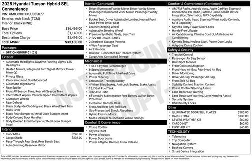 2025 Hyundai TUCSON Hybrid SEL Convenience
