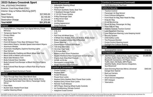 2023 Subaru Crosstrek Sport