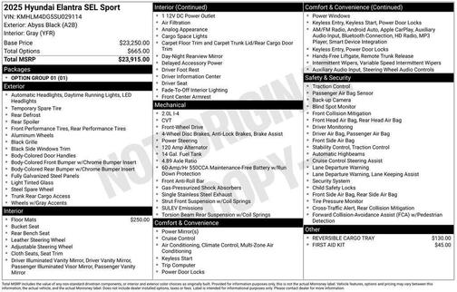 2025 Hyundai ELANTRA SEL Sport