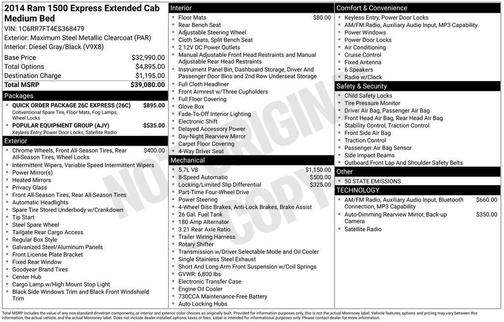 2014 RAM 1500 Tradesman/Express