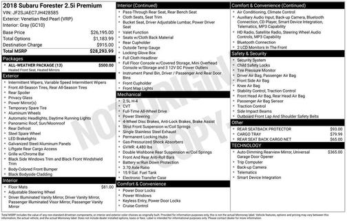 2018 Subaru Forester 2.5i Premium