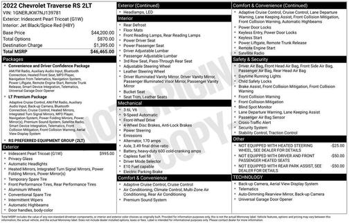 2022 Chevrolet Traverse RS