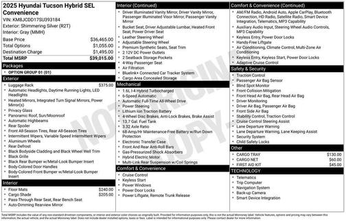 2025 Hyundai TUCSON Hybrid SEL Convenience