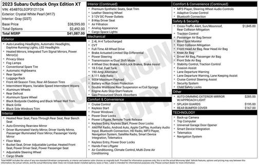 2023 Subaru Outback Onyx Edition XT