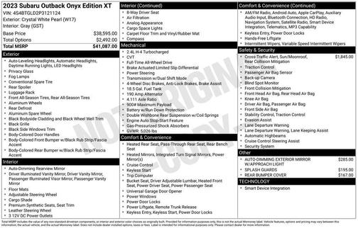 2023 Subaru Outback Onyx Edition XT