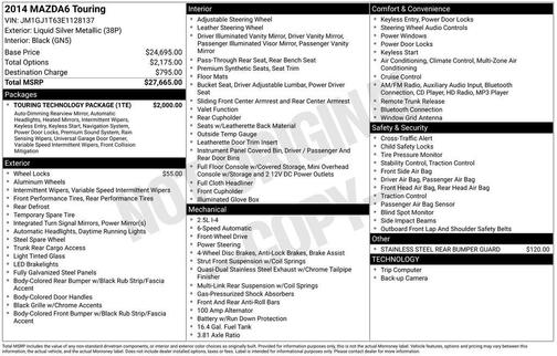 2014 Mazda Mazda6 i Touring