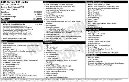 2015 Chrysler 200 Limited
