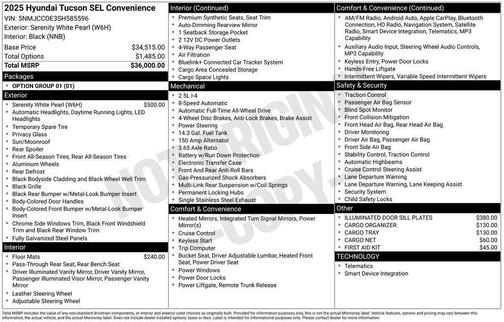 2025 Hyundai TUCSON SEL Convenience