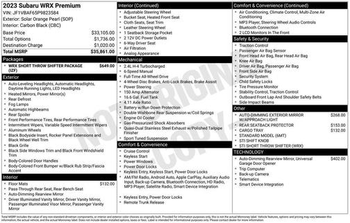 2023 Subaru WRX Premium