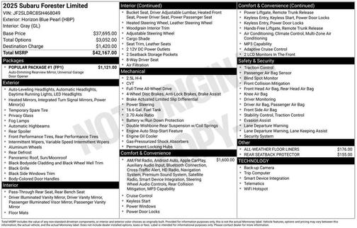 2025 Subaru Forester Limited