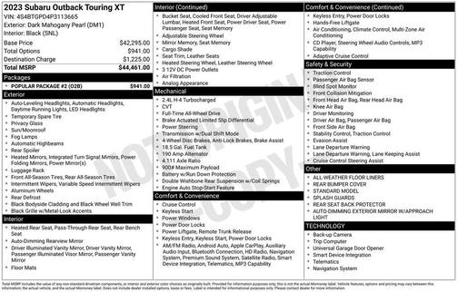 2023 Subaru Outback Touring XT