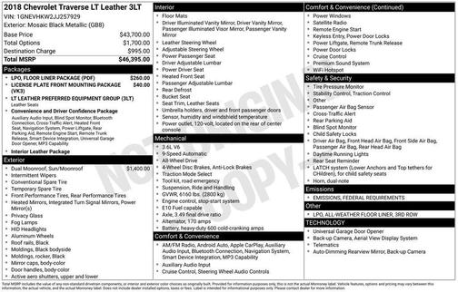 2018 Chevrolet Traverse LT Leather