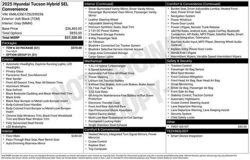 2025 Hyundai TUCSON Hybrid SEL Convenience