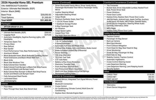 2026 Hyundai KONA SEL Premium