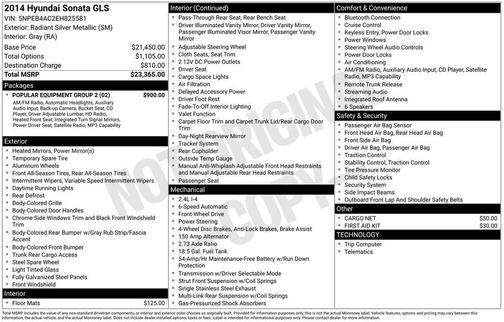 2014 Hyundai SONATA GLS
