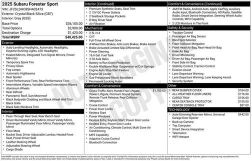 2025 Subaru Forester 2.5i Sport
