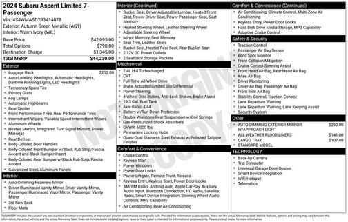 2024 Subaru Ascent Limited