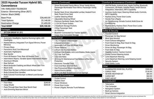 2025 Hyundai TUCSON Hybrid SEL Convenience