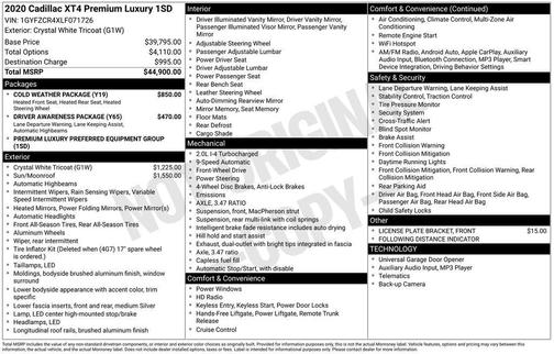 2020 Cadillac XT4 Premium Luxury