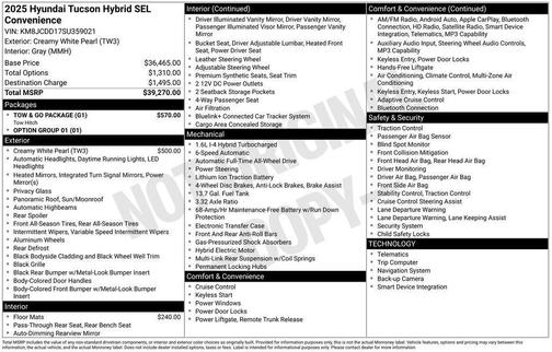 2025 Hyundai TUCSON Hybrid SEL Convenience