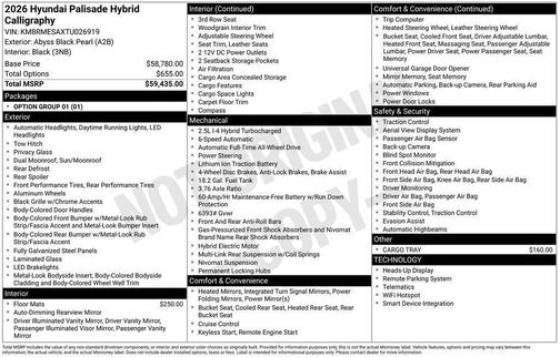 2026 Hyundai PALISADE Calligraphy