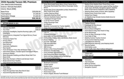 2026 Hyundai TUCSON SEL Premium