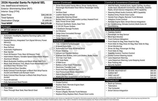 2026 Hyundai SANTA FE HEV SEL