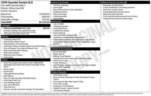 2009 Hyundai SONATA GLS