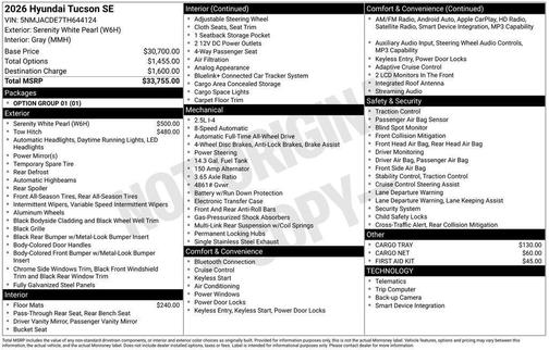2026 Hyundai TUCSON SE