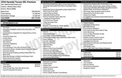 2026 Hyundai TUCSON SEL Premium