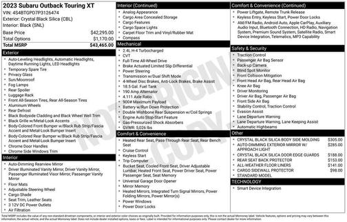 2023 Subaru Outback Touring XT