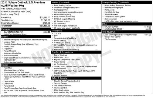 2011 Subaru Outback 2.5i Premium