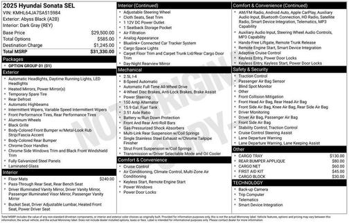 2025 Hyundai SONATA SEL