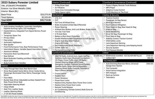 2023 Subaru Forester 2.5i Limited