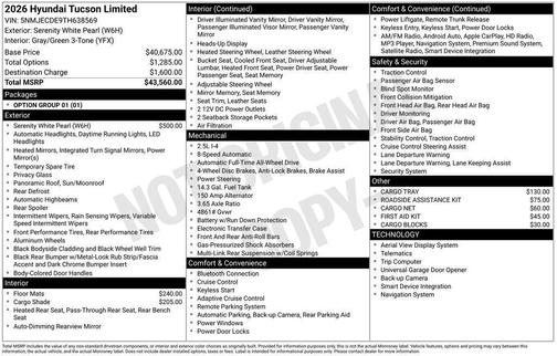 2026 Hyundai TUCSON Limited
