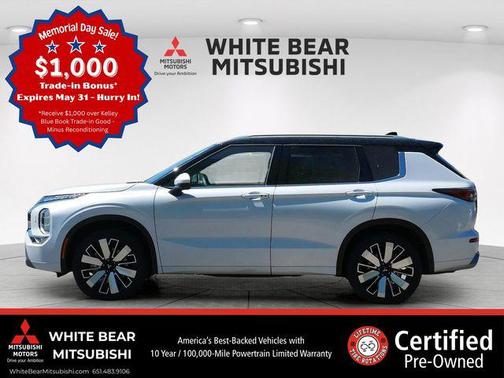 White Diamond/Black Roof 2025 Mitsubishi Outlander SEL S-AWC