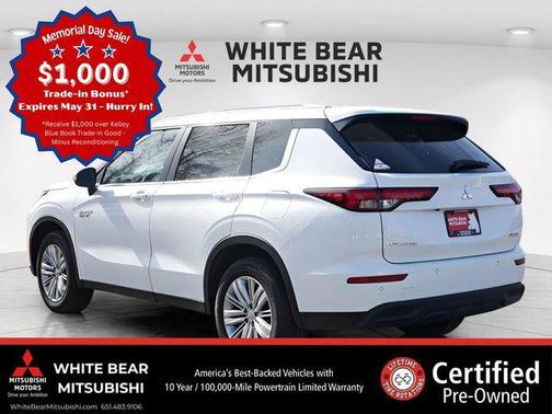 Solid White 2025 Mitsubishi Outlander PHEV LE