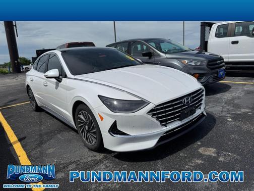 Hyper White 2021 Hyundai SONATA Hybrid Limited