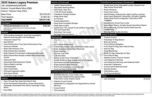 2025 Subaru Legacy Premium