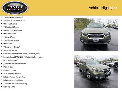 Wilderness Green Metallic 2019 Subaru Outback 2.5i Touring