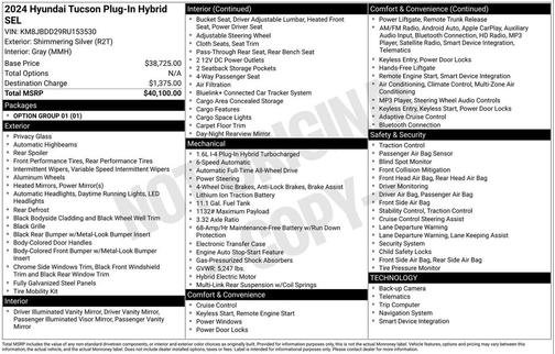 Shimmering Silver 2024 Hyundai TUCSON Plug-In Hybrid SEL