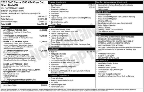 2020 GMC Sierra 1500 AT4