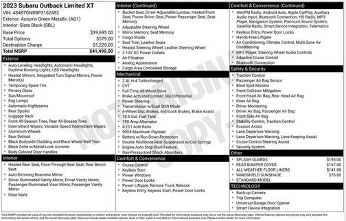 2023 Subaru Outback Limited XT