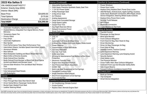 Gravity Gray 2023 Kia Seltos S