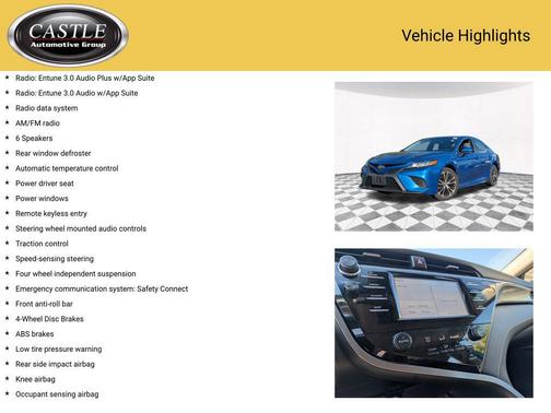 Blue Streak Metallic 2019 Toyota Camry SE