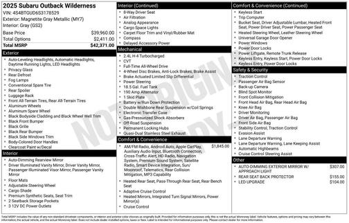 2025 Subaru Outback Wilderness
